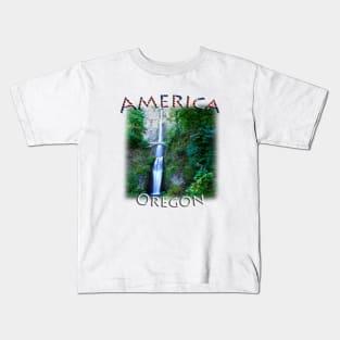 America - Oregon - Multnomah Falls Kids T-Shirt